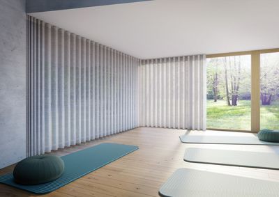 Systèmes de rideaux, SG 3870, Yoga room, recessed curtain track